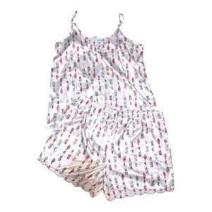 Timree lipstick scalloped pajama set
